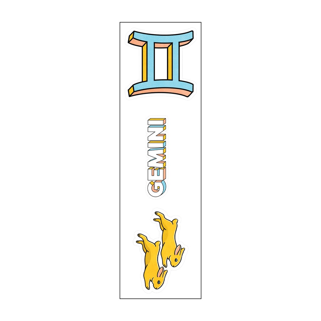 Gemini Zodiac Vinyl Sticker Pack Reusable &amp; Waterproof