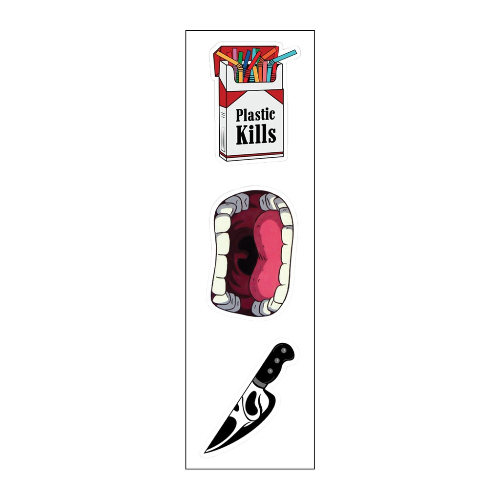 Plastic Kills Vinyl Sticker Pack Reusable &amp; Waterproof