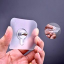 طقم 5 قطع هوك شفاف ذاتي اللصق بديل للمسامير لتعليق أدوات الحمام والمطبخ