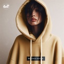 Be A Nice Human هودي اوفر سايز قطن باللون البيج