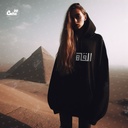 هودي القاهرة 99 اوفر سايز قطن باللون الأسود للنساء