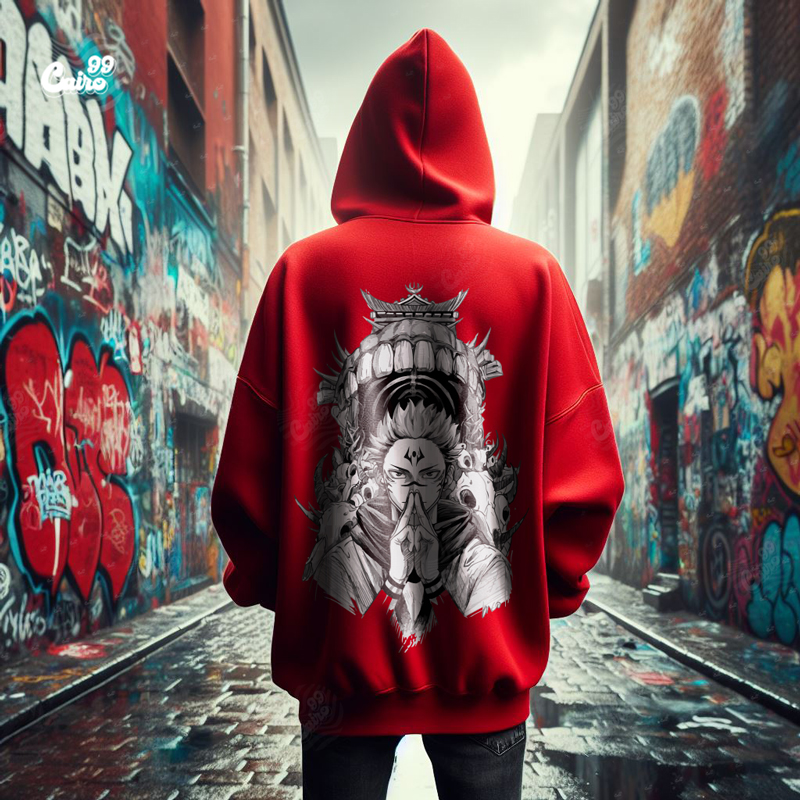 Sukuna هودي اوفر سايز قطن