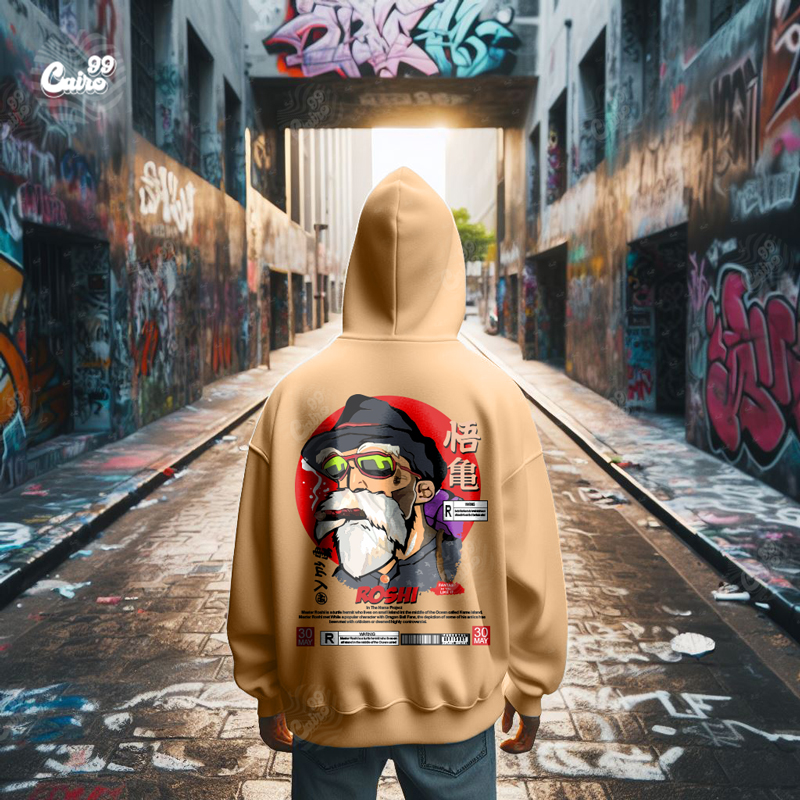 Mr. Roshi هودي اوفر سايز قطن