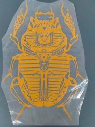 [HH00016444] Gold Scarab pharaonic  print