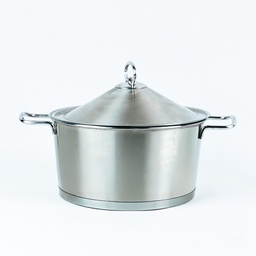 [HH00018840] حلة استانليس ستيل مقاس 24 * 12سم بغطاء ويدين لسهولة الحمل