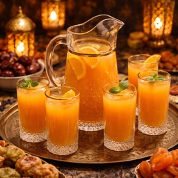 [HH00018936] طقم  شربات زجاج 7 قطع لتقديم العصائر والمشروبات