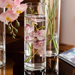 [HH00018957] فازة زجاج شفاف بتصميم أسطواني الشكل للورد وتغير الديكور