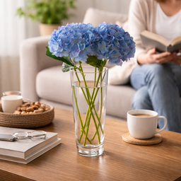 [HH00018961] فازة زجاج شفاف بتصميم كوب مقاس 10 * 26 سم