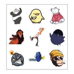 Cartoon Lovers Vinyl Sticker Pack Reusable &amp; Waterproof