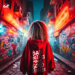 Bad Choices Make Good Stories هودي اوفر سايز قطن