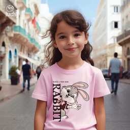 Rabbit تيشيرت اطفال قطن باللون البينك
