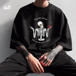 Don't Mess With That Love Bullshit. تيشيرت اوفر سايز قطن باللون الاسود للرجال