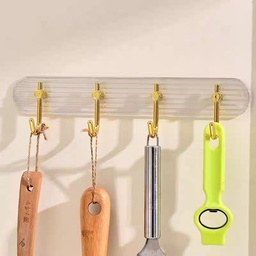 [HH00014445] شماعة حوائط اكليريك ب 4 هوك جولد بلزق دبل فيس قوي لسهولة التعليق