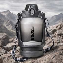 زجاجة مياة 1500 ملي بشاليموه مناسبة للجيم والجامعات بيد لسهولة الحمل