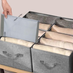 [HH00014732] منظم ملابس وتربروف مقسم  4 خانات قابل للطي بيد لسهولة الحمل